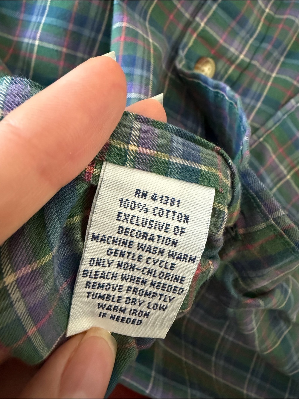 RALPH LAUREN L Purple & Green Plaid Button-Down Men's Shirt - Picture 6 of 11